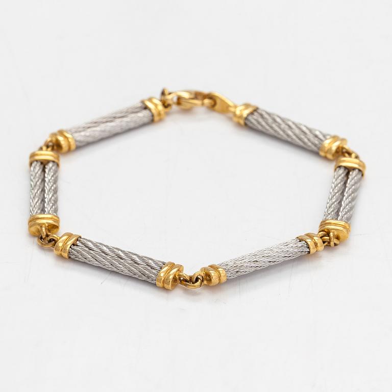 A 'Force 10' bracelet, 18K gold and steel. Fred, Paris 1980's.