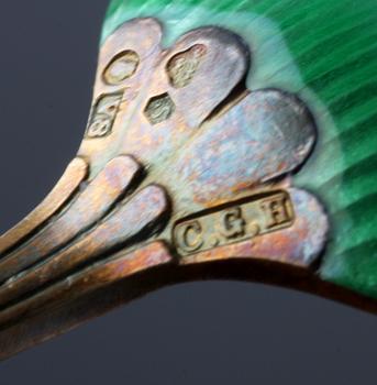 MOCCASKEDAR, 26 st, silver, C.G Hallberg, emaljerade.