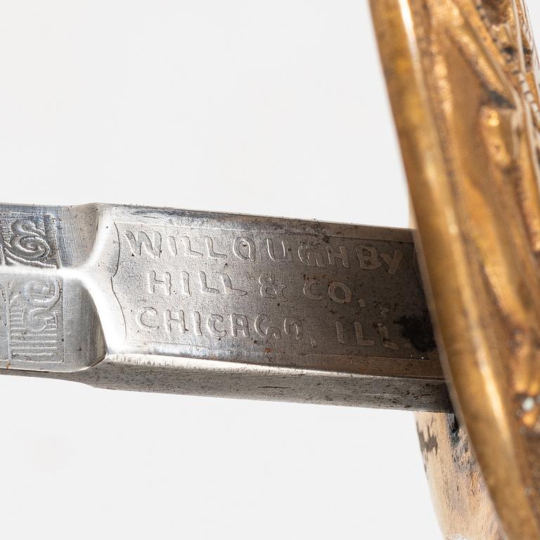 An American officer's sword, 18th/19th century.