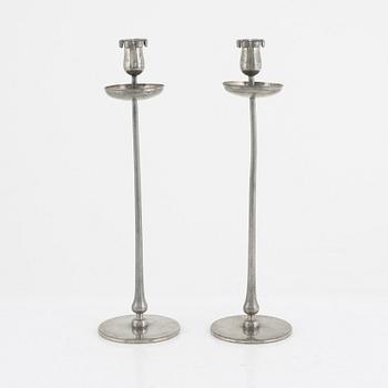 Josef Frank, a pair of pewter candlesticks, Firma Svenskt Tenn, Stockholm 1956.