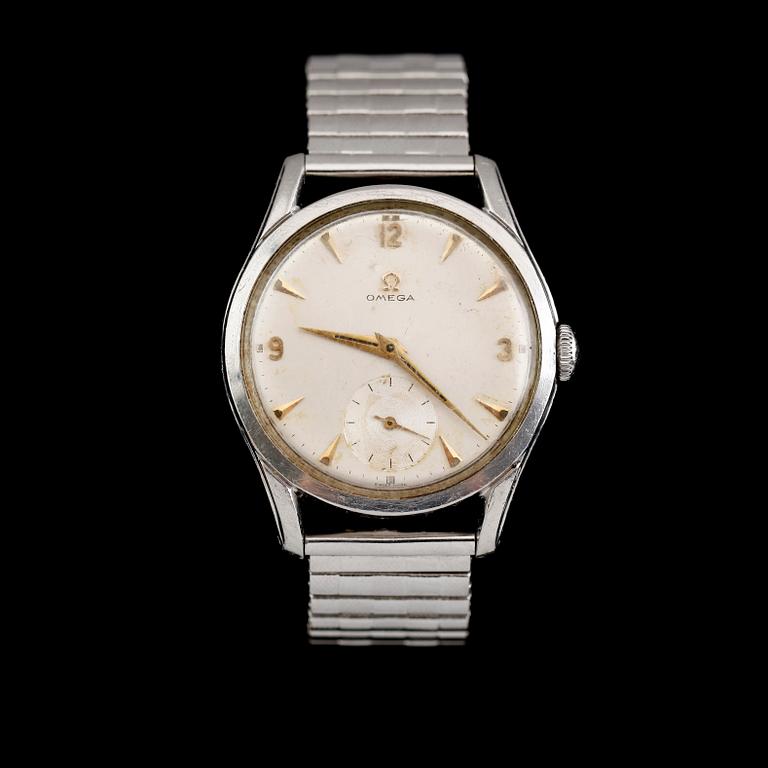 ARMBANDSUR, stål, Omega, manuell, 1900-talets mitt.