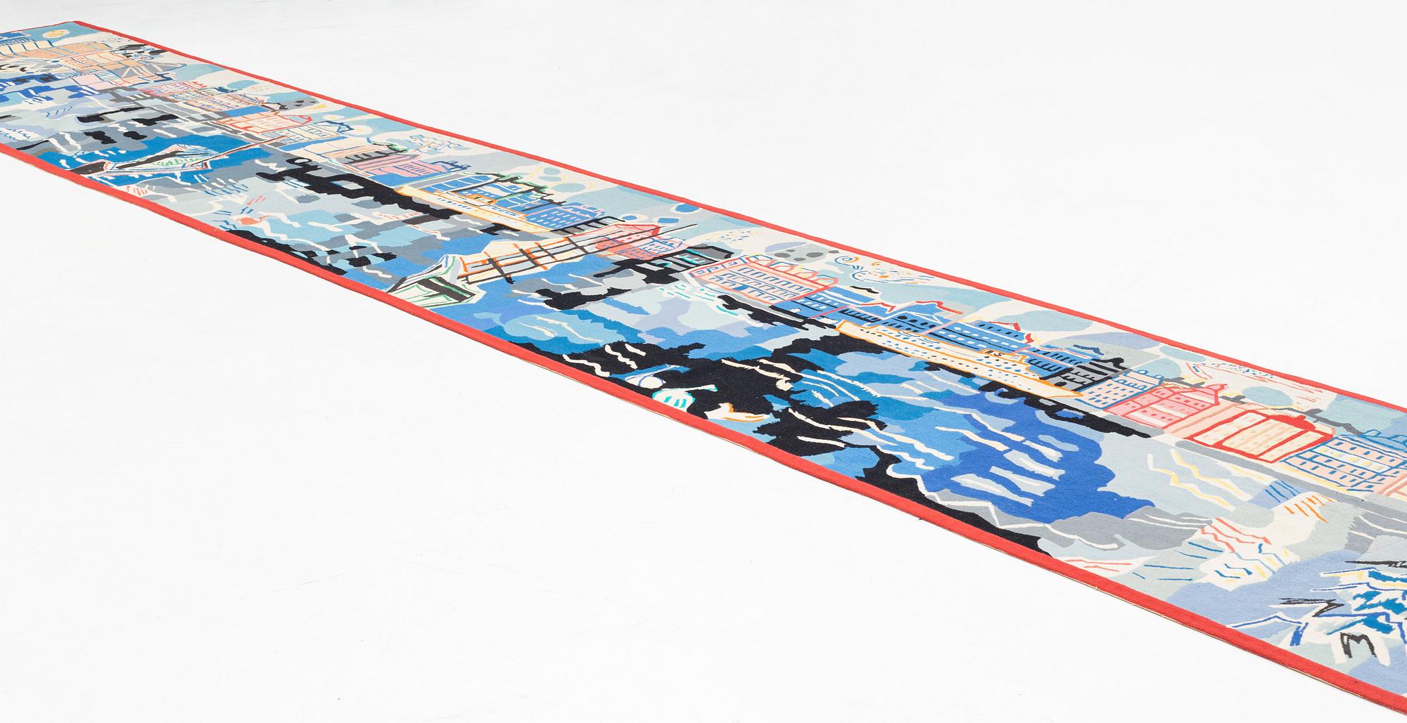 Lars Gynning, vävd tapet, gobelängteknik, ca 690 x 103 cm, signerad GYNNING Portalegre, Portugal.