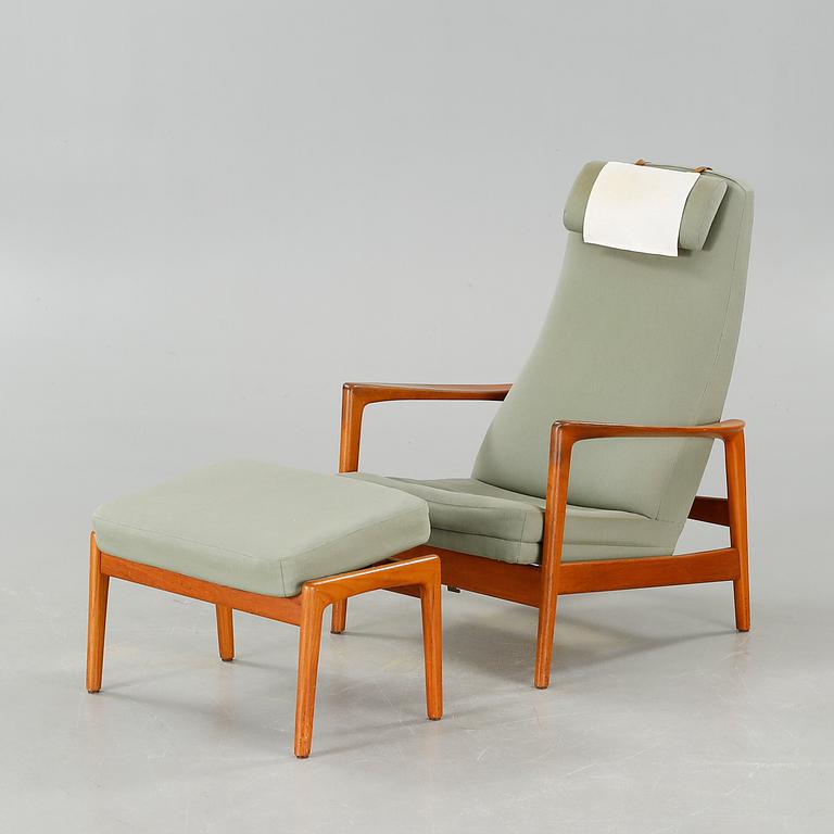 ALF SVENSSON, fåtölj med fotpall, Dux, Ljungs Industrier,  1950/60-tal.