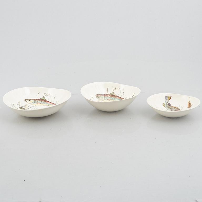 Matservis, 39 delar, flintgods, "Fish" & "Game birds", Johnson Bros, England.
