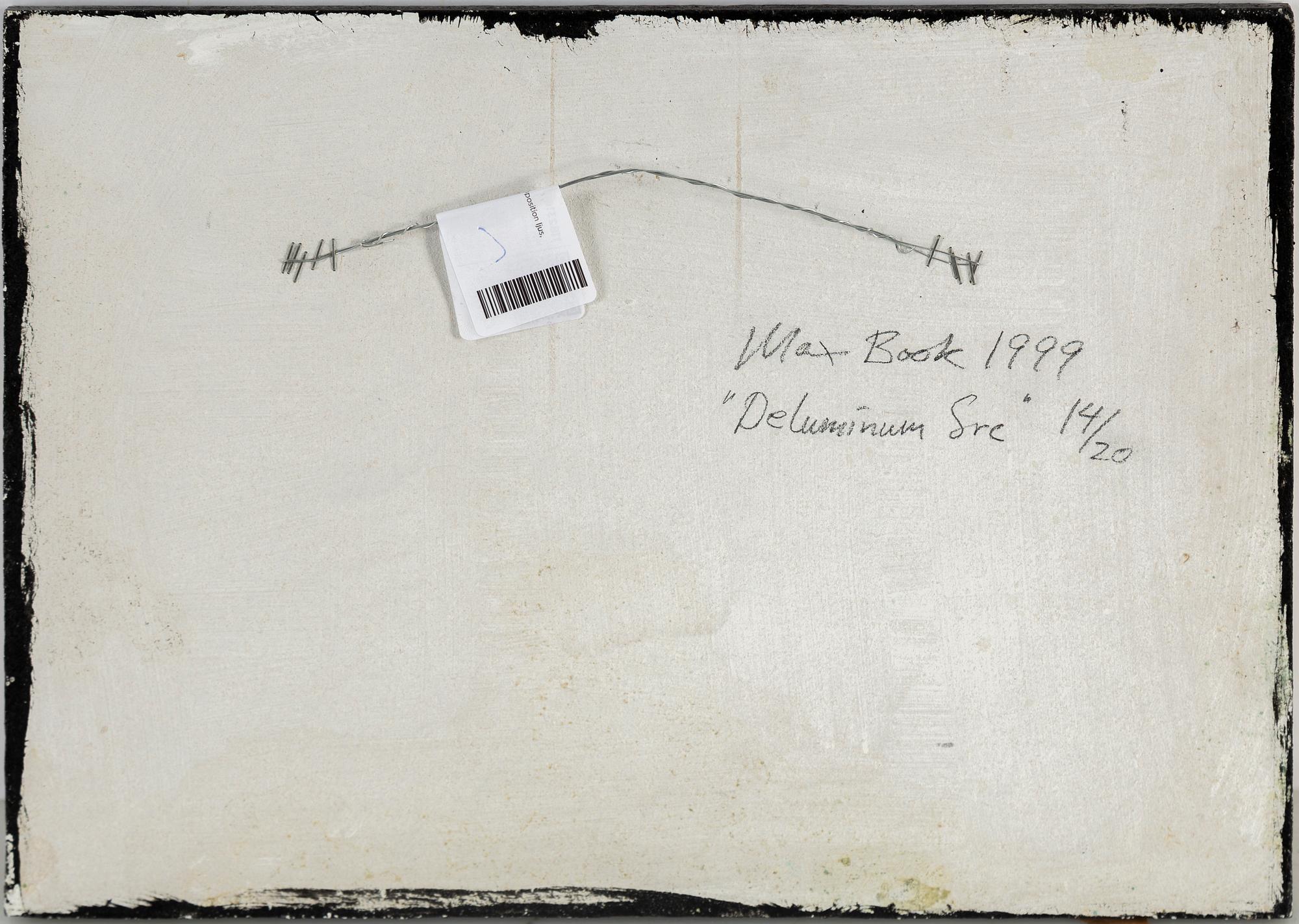 MAX MIKAEL BOOK, mixed media on panel, signed and dated 1999 verso.