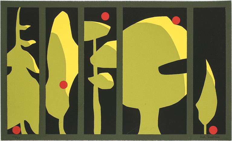 ERIK FREDELIUS, serigrafi, signerad i blyerts och numrerad 53/65.