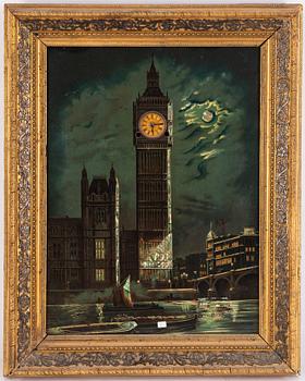 A 20th Century novelty wall clock with lithographed Big Ben.