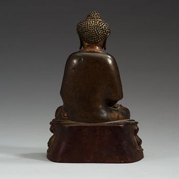A gilt bronze figure of Buddha Sakyamuni, Ming dynasty (1368-1644).