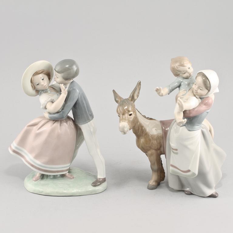 FIGURINER, 2 st, porslin, Lladro, Spanien, 1900-tal.