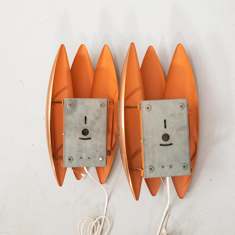 Jo Hammerborg wall lamps a pair, "Kastor", Fog & Mörup, Denmark, second half of the 20th century.