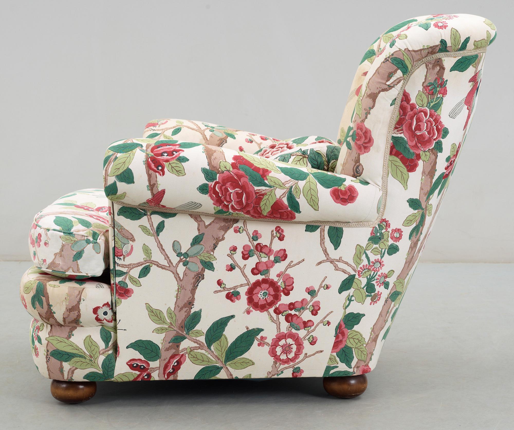 FÅTÖLJ, "modell 366", Josef Frank, Firma Svenskt Tenn, formgiven 1934.