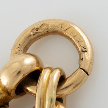 Zenith, pocket watch, 14K gold, hunter, with chain in 18K gold, 51.5 mm.