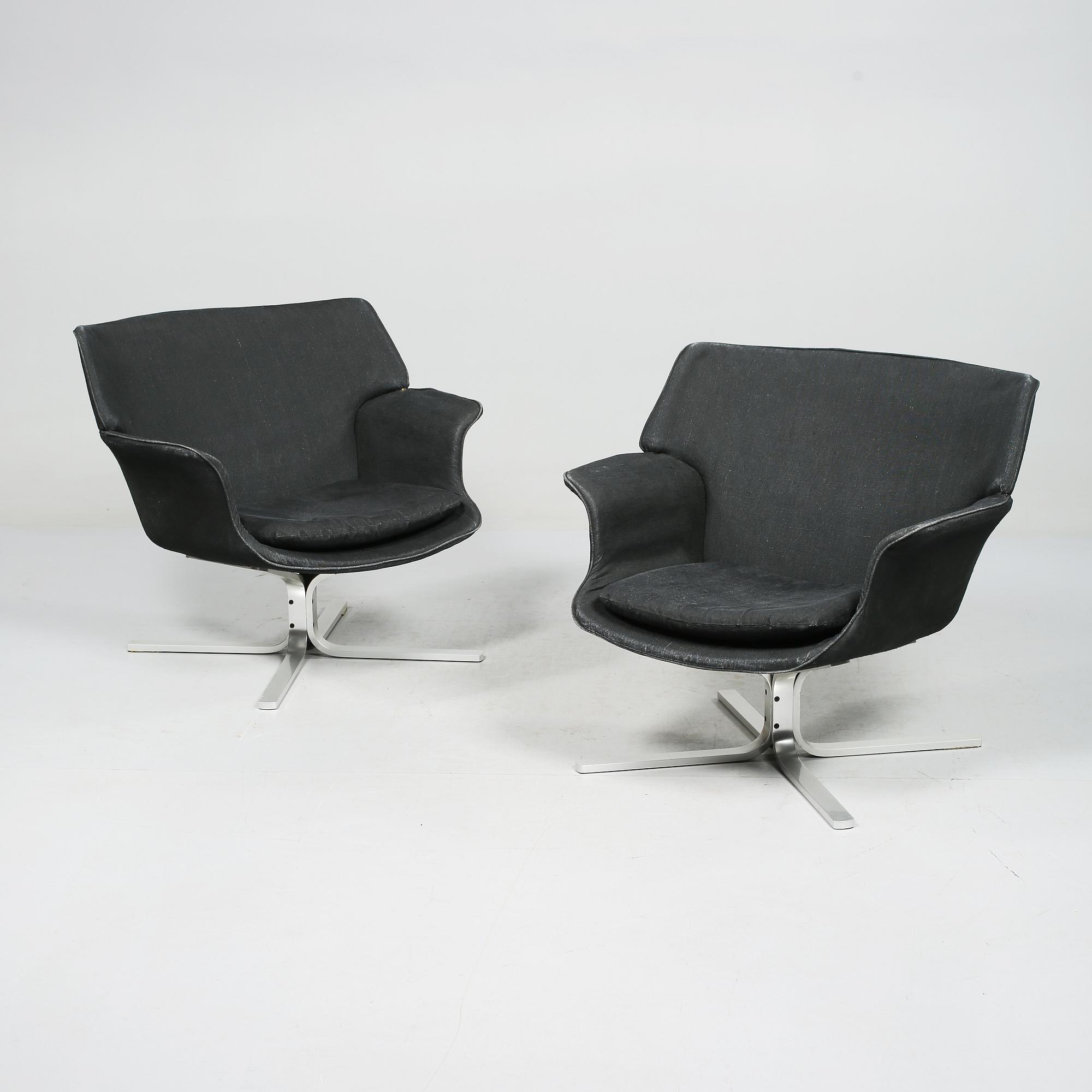 FÅTÖLJER, ett par, ur serien "Ørestad", Erik Ole Jørgensen, Dux, 1960-tal.