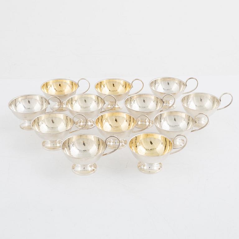 Twelve silver punch cups, Ceson, Gothenburg, 1968-77.