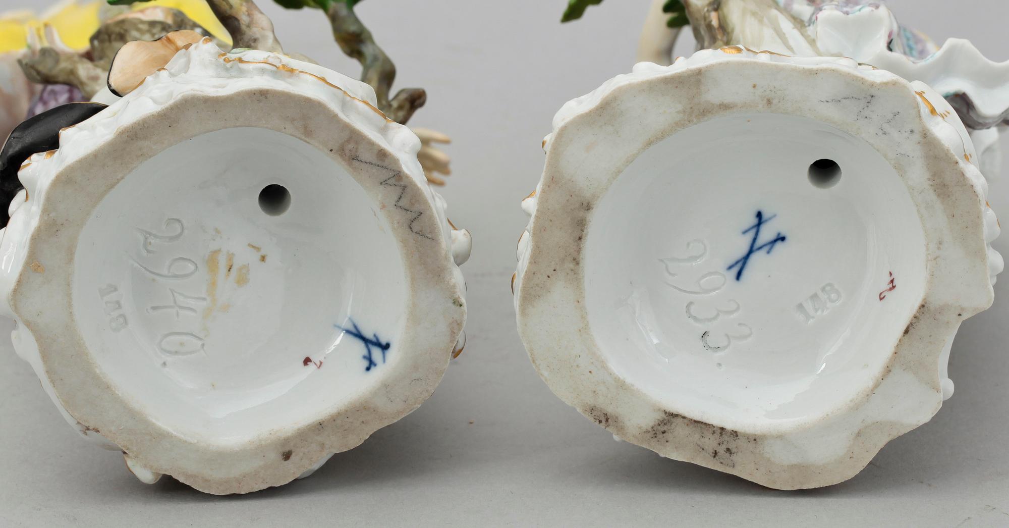 MEISSENFIGURINER ett par, Porslin. Meissen.