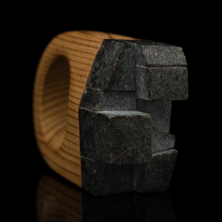 HANNA RYYNÄNEN, RING, "Frost", diabase, wood, 2014.