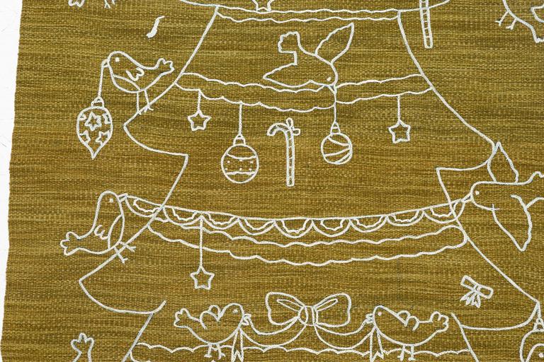 A hand-embroidered Kilim rug, c. 179 x 118 cm.