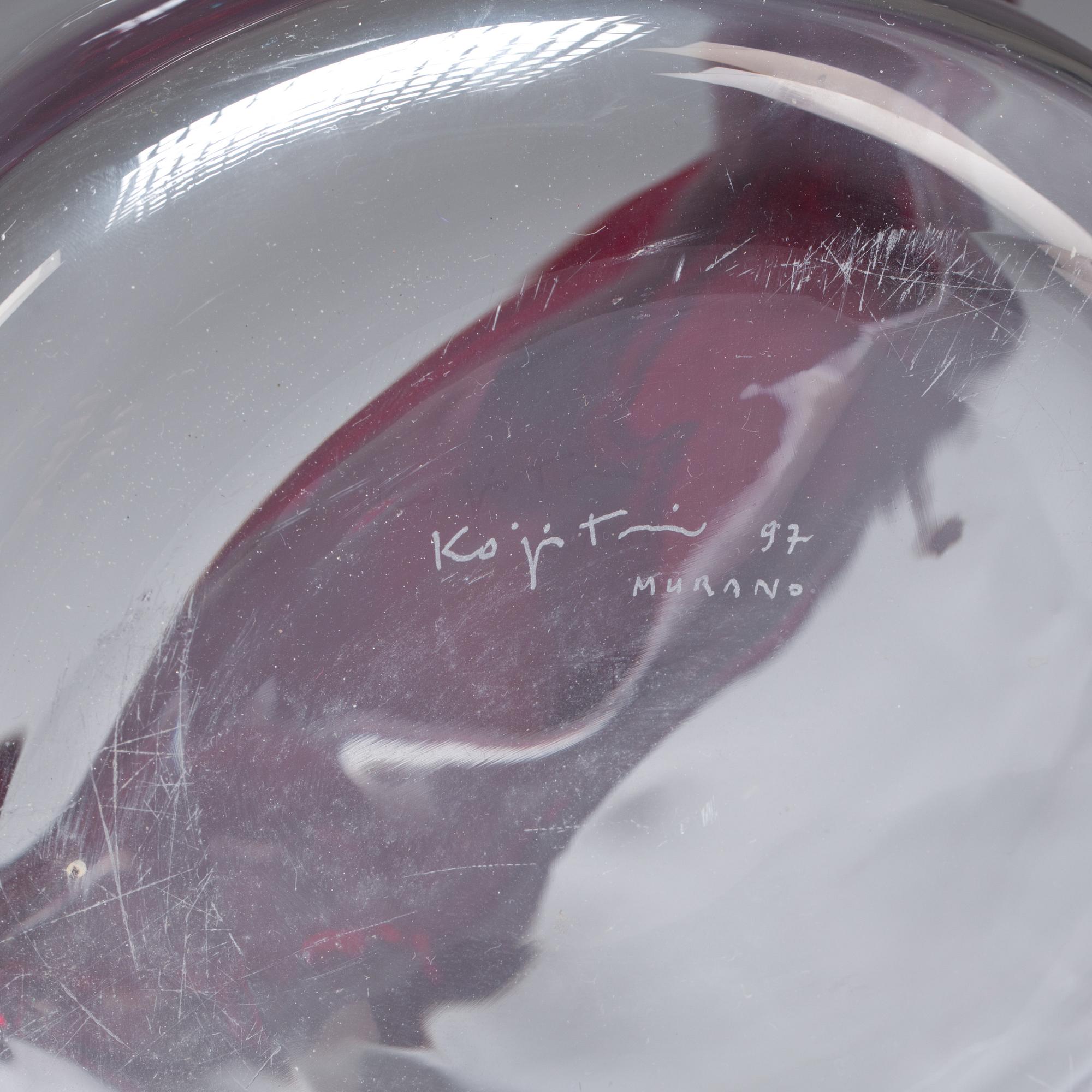 Skål, glas, Murano, signerad och daterad, -97.