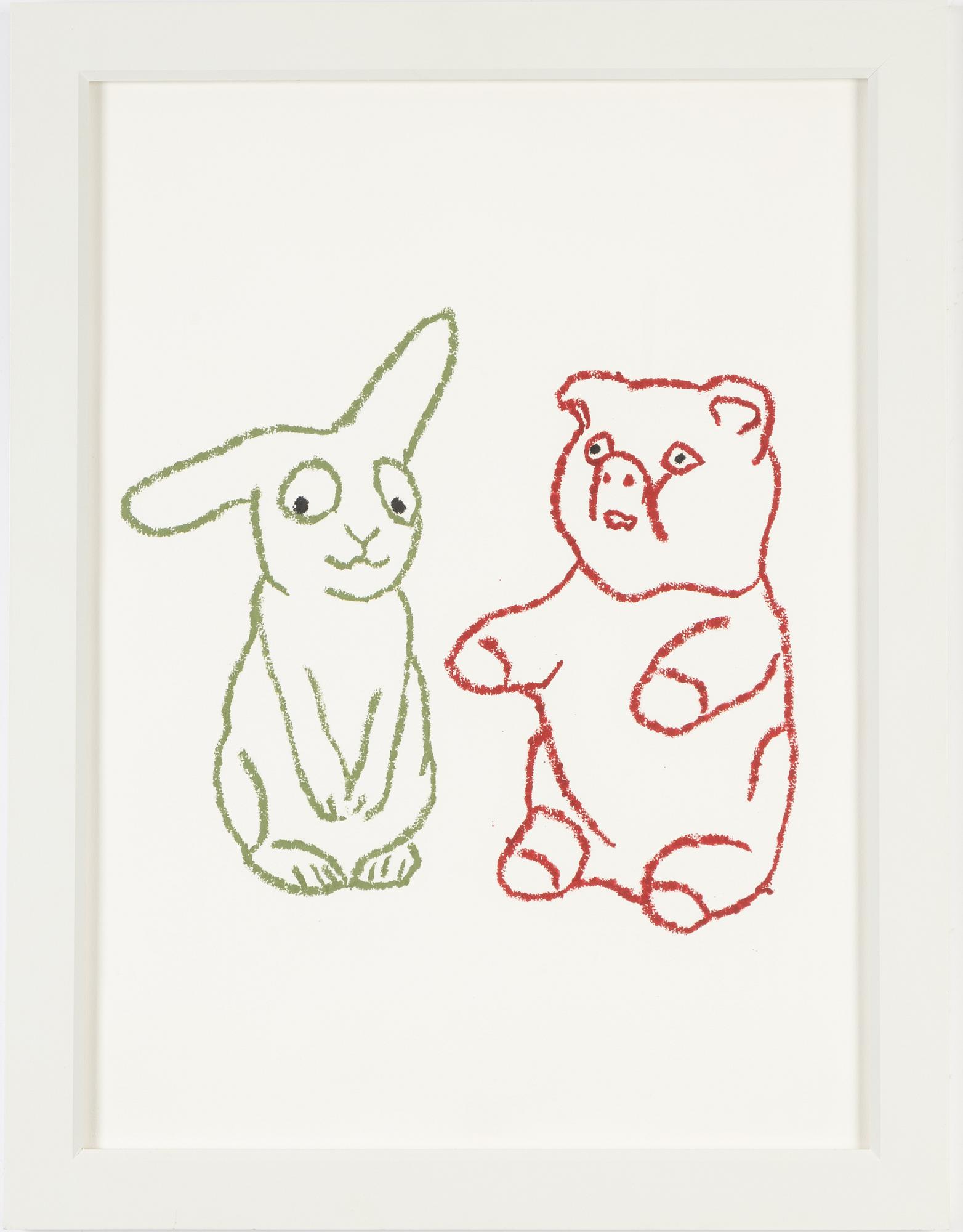 Marianne Lindberg De Geer, chalk on paper, 1999, signed verso.