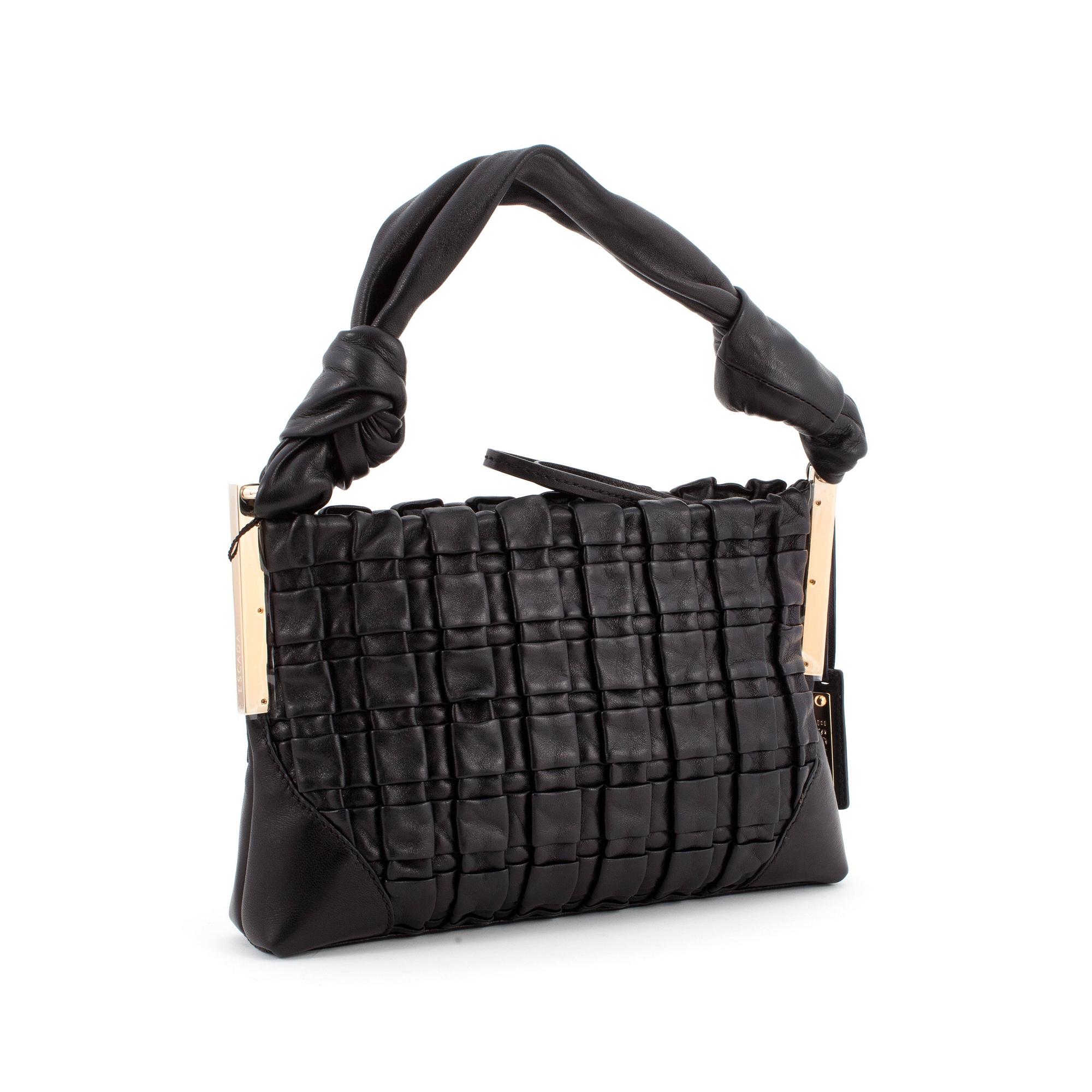 ESCADA, a black leather shoulder bag.