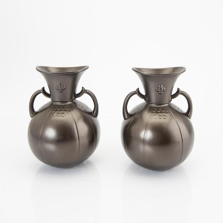 A pair of Just Andersen bronze vases.
