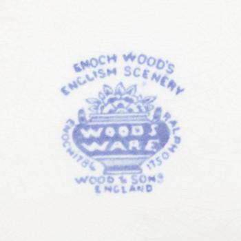 SERVISDELAR, 43 delar, WOOD WARE "Enoch Woods English Scenery".