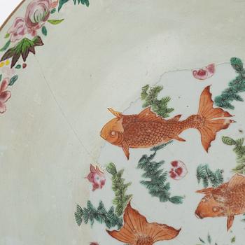 A Chinese famille rose punch bowl, Qing dynasty, Qianlong (1736-95).