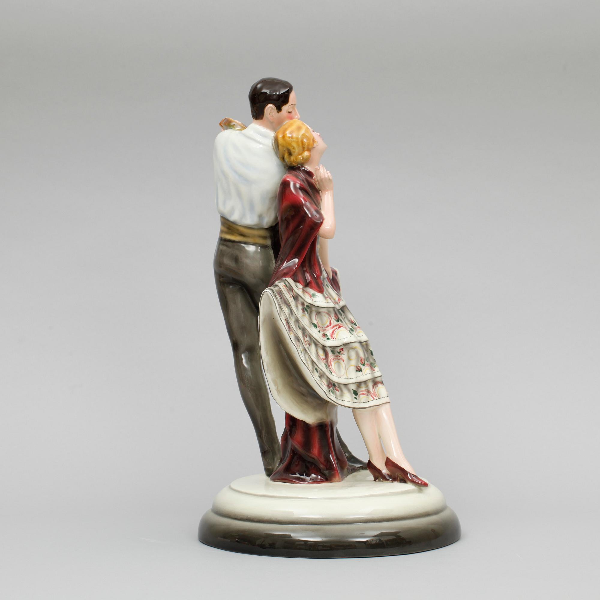 FIGURIN, flintgods, Goldscheider, art deco, 1900-talets första hälft.