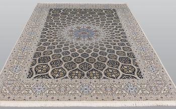 A part silk Nain carpet, so called 6 LAA, ca 306 x 215 cm.