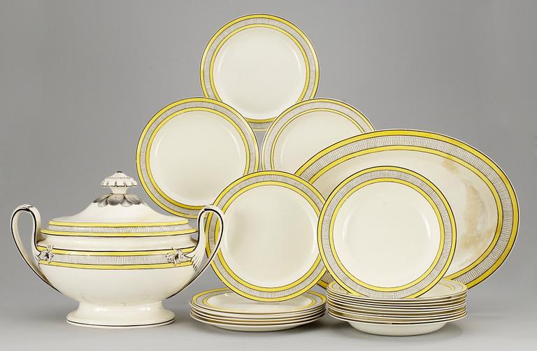 SERVIS, 22 delar, flintgods. England, 1800-tal.