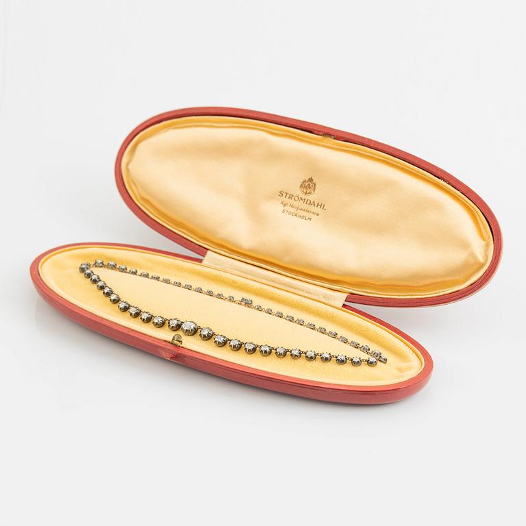 Collier silver och guld med gammalslipade diamanter, 1800-tal.