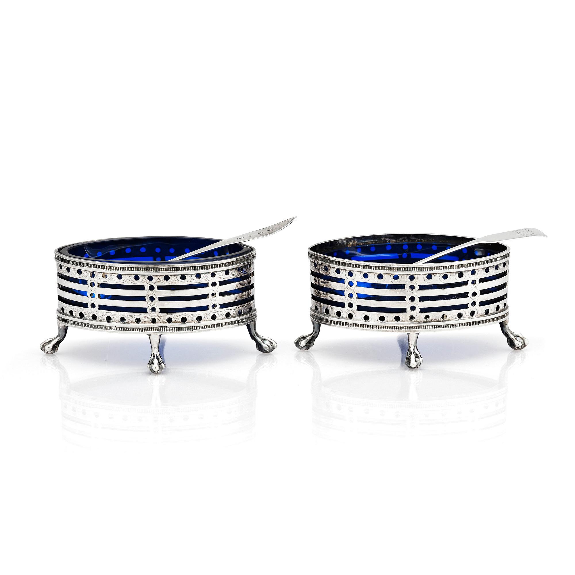Petter Eneroth, a pair of salt cellars, Stockholm, 1795.