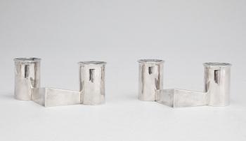 LJUSSTAKAR, ett par, silver, Claes Giertta, Stockholm 1966. Tot vikt ca 560 gram.