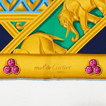 Cartier, two twill silk scarves.