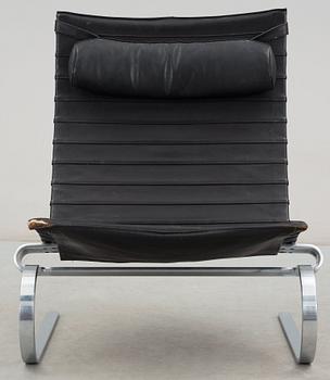 A Poul Kjaerholm black leather 'PK-20' easy chair, E Kold Christensen, Denmark,