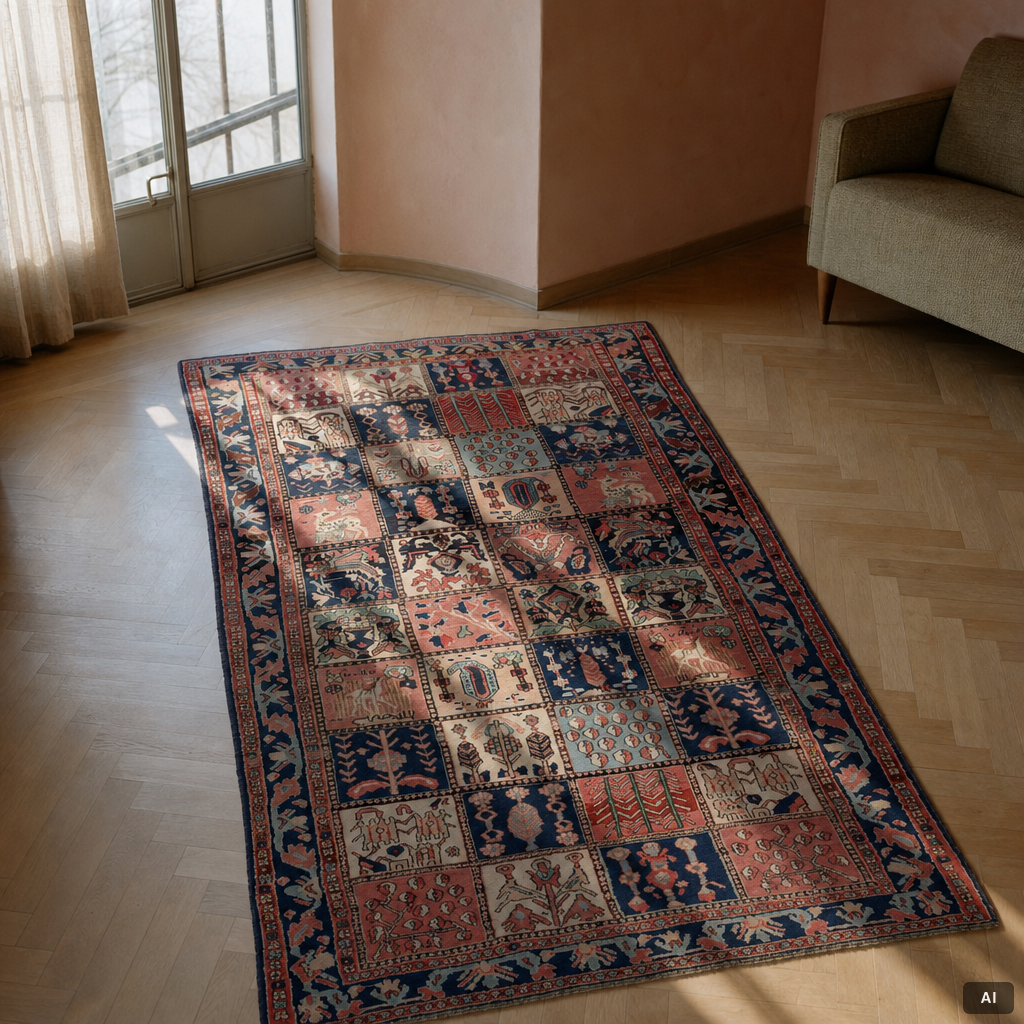 Rug, Bakhtiari, approx. 302 x 160 cm.