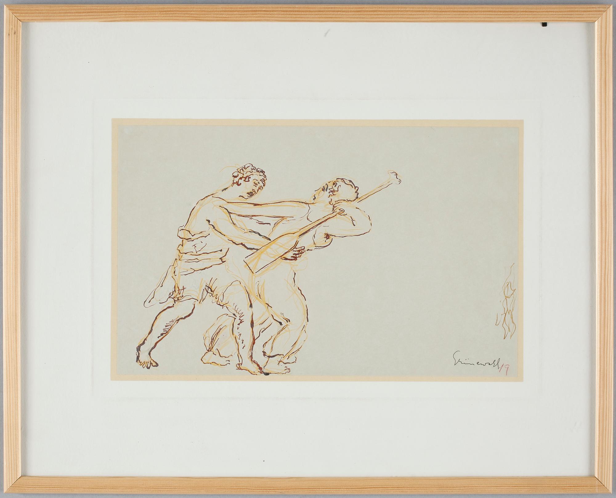 ISAAC GRÜNEWALD, tusch, sign.