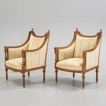 BERGERER, ett par, Louis XVI-stil, omkr år 1900.