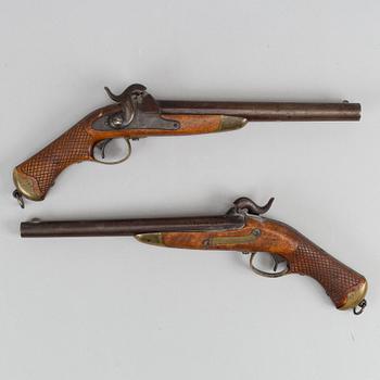 A Swedish pair of percussion pistols 1850 pattern.