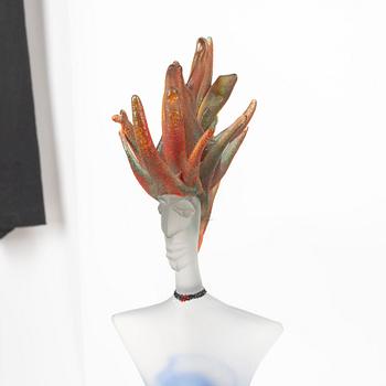 Kjell Engman, a unique glass sculpture, Kosta Boda, signed.