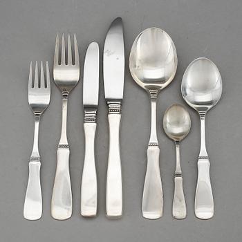 BESTICKSERVIS, 76 delar, silver, modellen 'Uppsala', Uppsala, 1900-talets fjärde kvartal. Total vikt 7192 g.