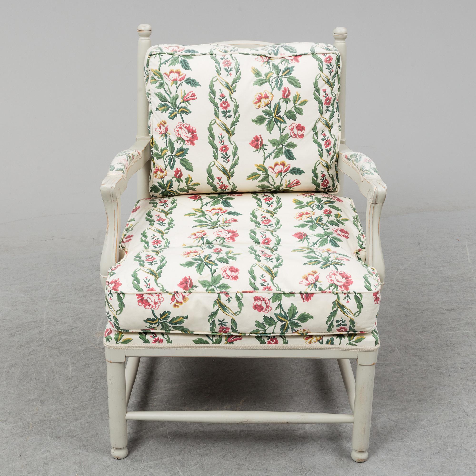 A Gustavian style armchairs, late 20th century.