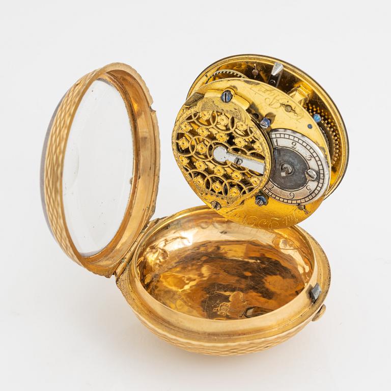 Julien Le Roy (1686-1759), fickur, 18K guld, 46 mm.