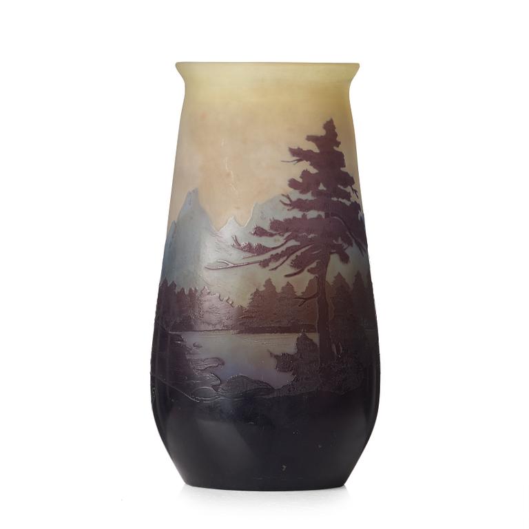 Emile Gallé, an Art Nouveau cameo glass vase, Nancy, France.