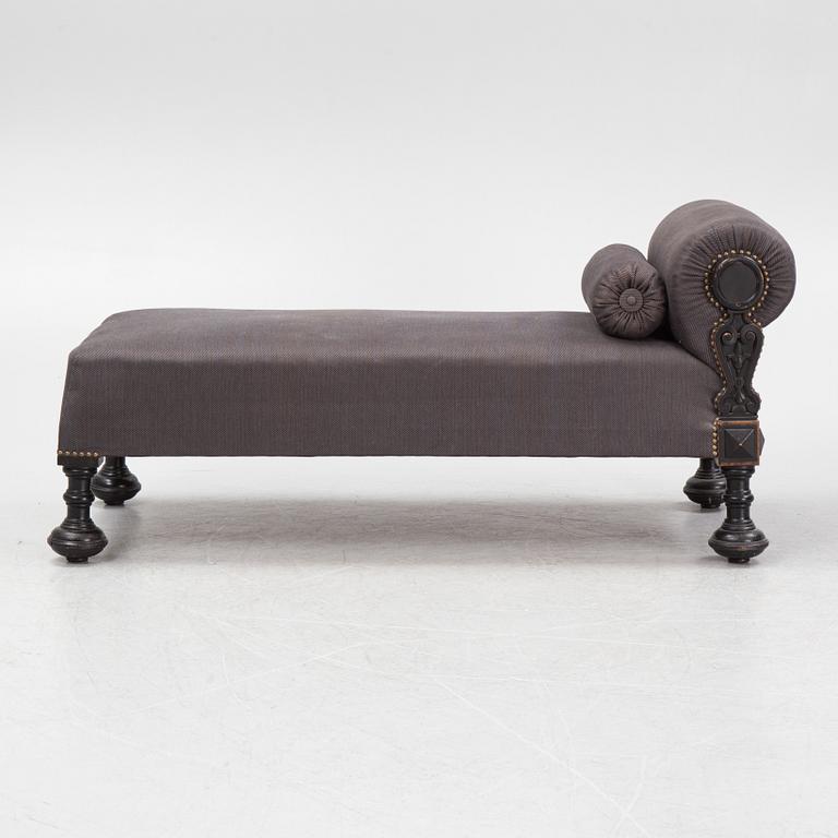 A chaise longue, late 19th Century.