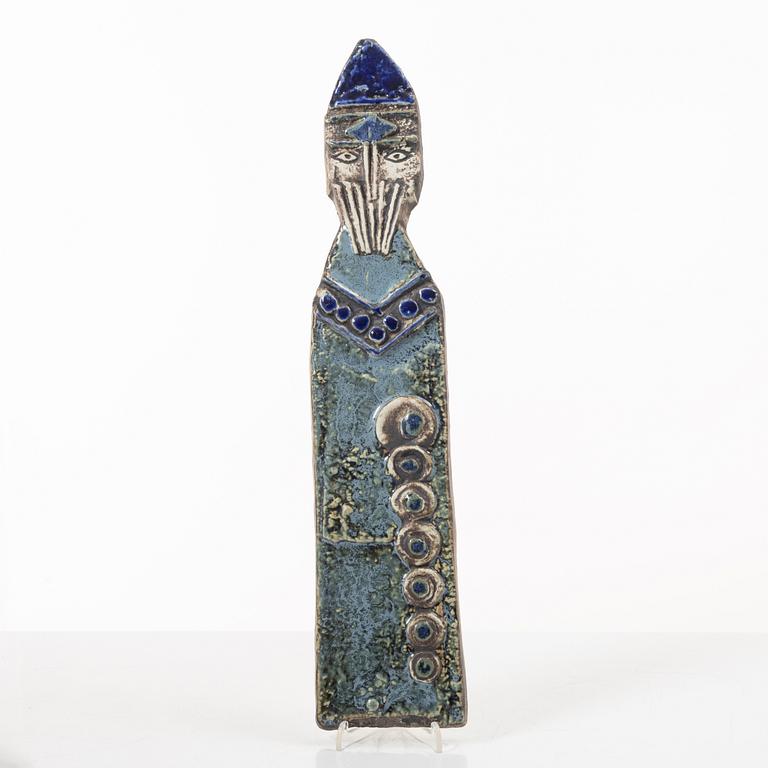 Lisa Larson, väggrelief och figurin, stengods, Gustavsberg.