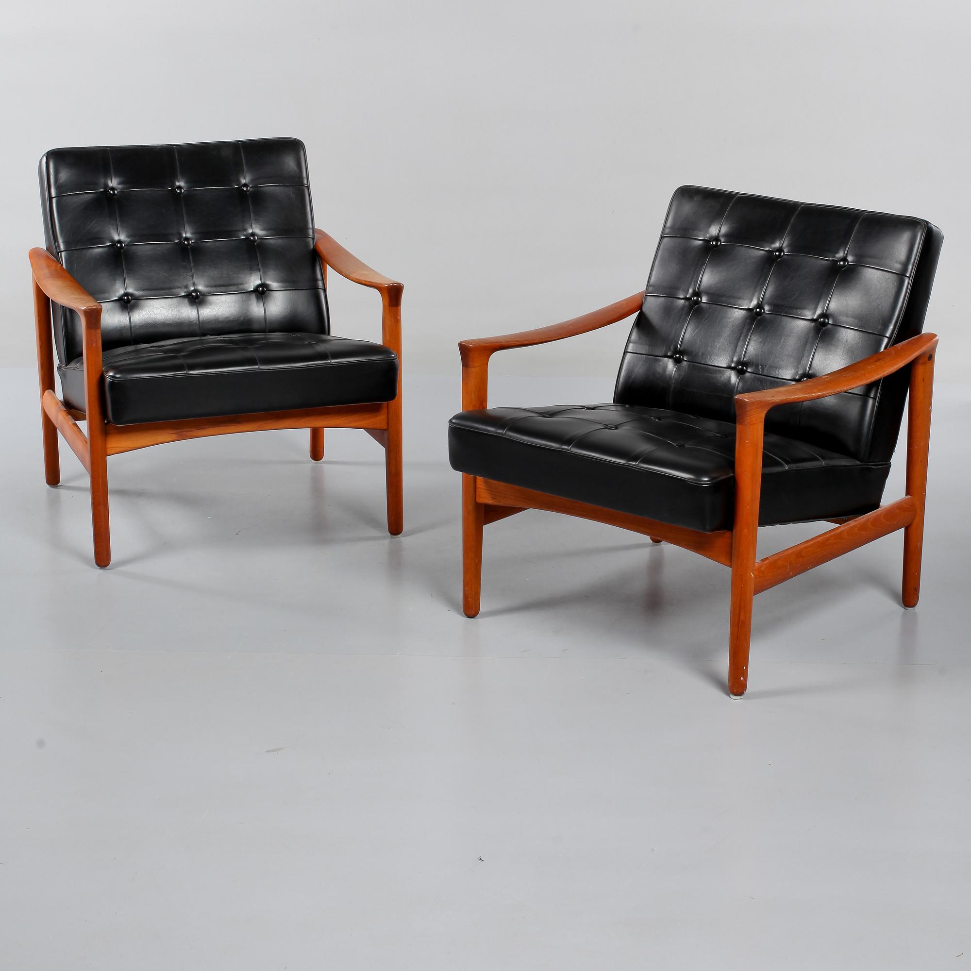 FÅTÖLJER, ett par, Bröderna Andersson, Ekenässjön, 1960-tal.