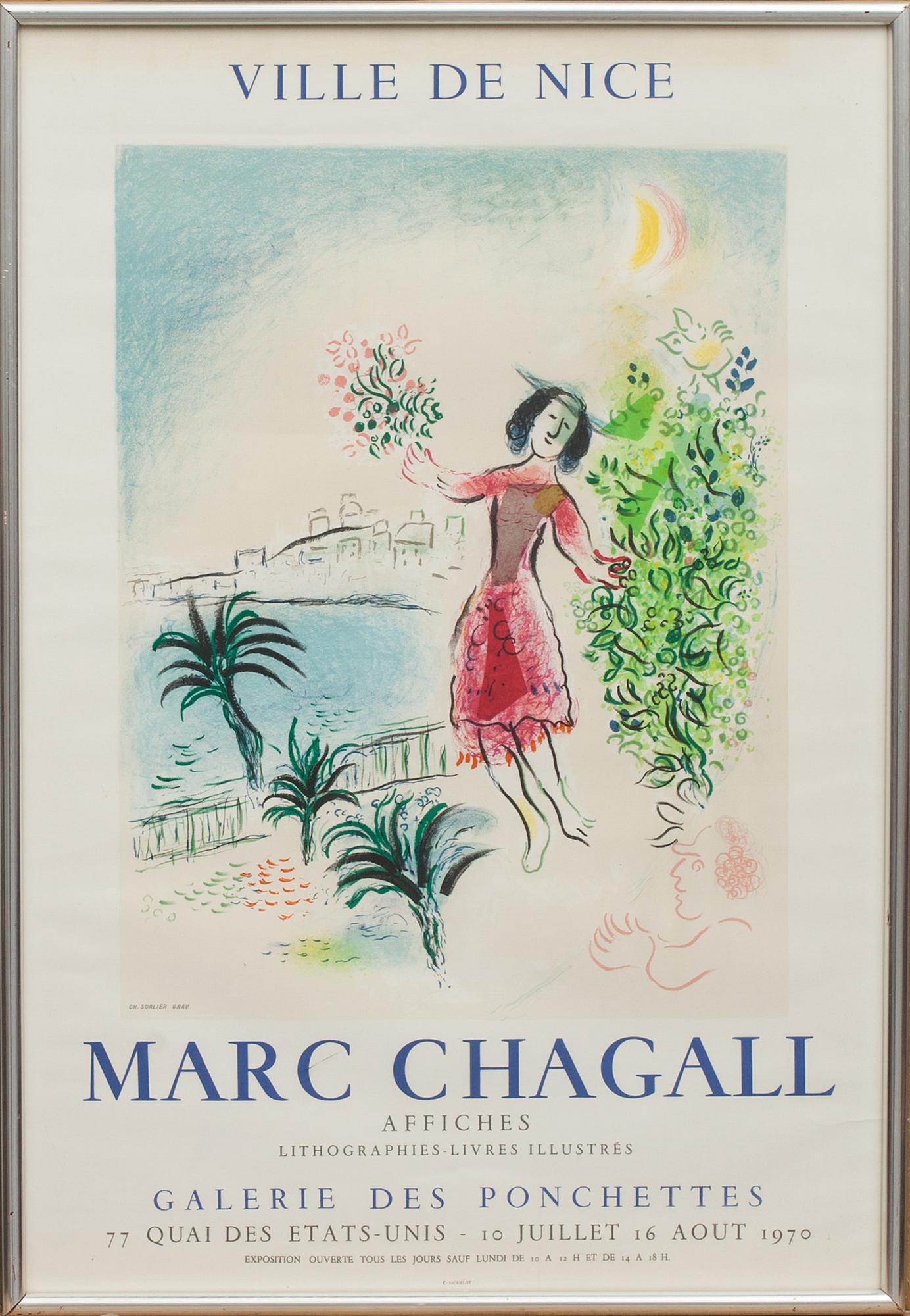 MARC CHAGALL, affisch, Mourlot 1970.