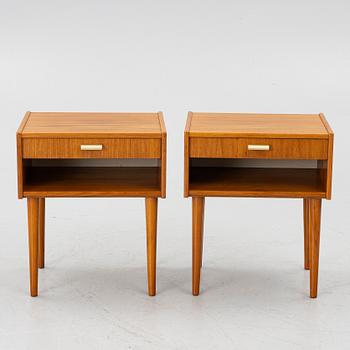 Bedside tables, a pair, 1960s.