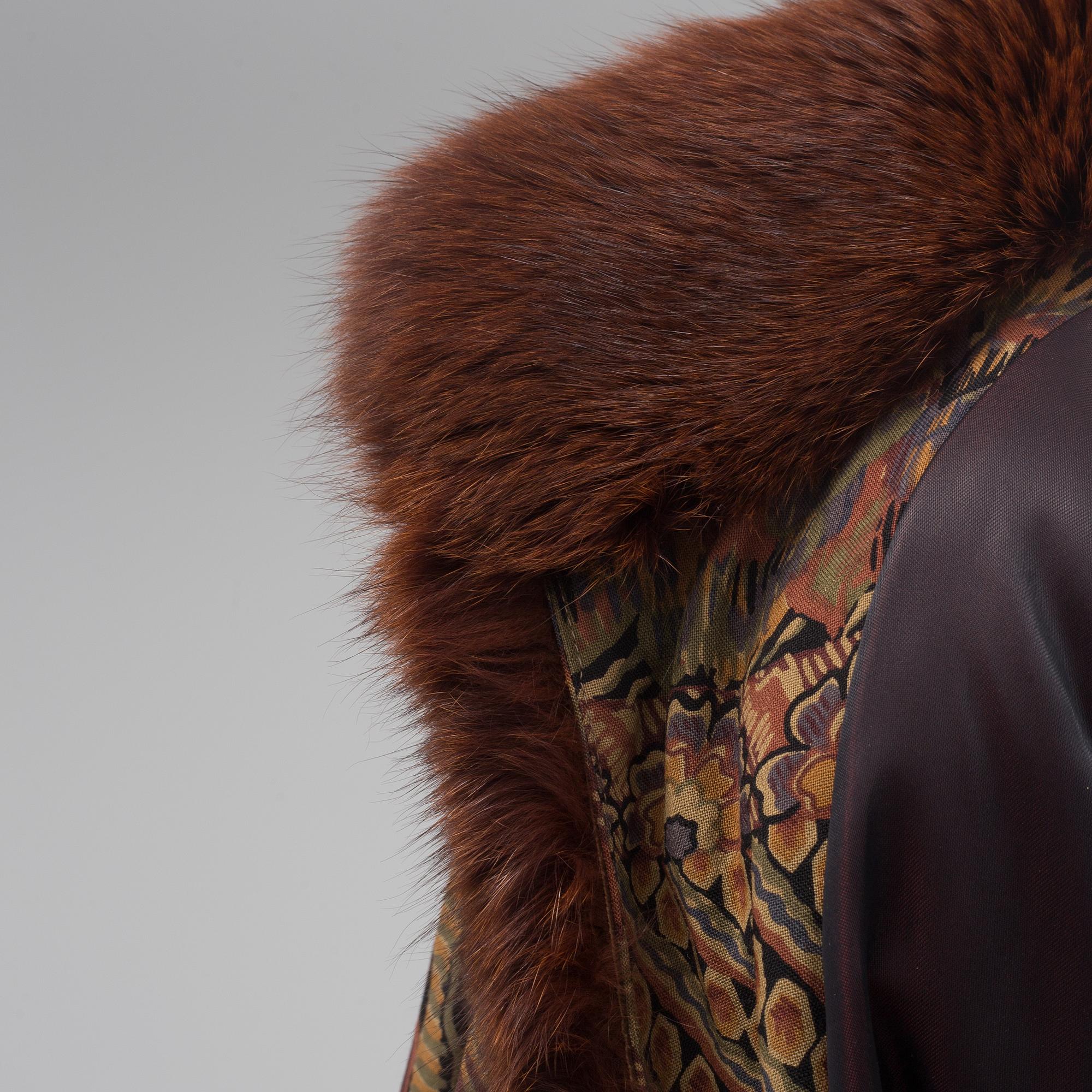 A fur trimmed coat from Grünstein G product, Finland.